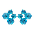 18K Gold Plated Silver Needle Zircon Square Faux Pearl Green Stud Earrings For Women view 5