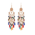 Vintage Ethnic Acrylic Seed Bead Teardrop Tassel Drop Earrings Bohemian Light Luxury Ear Hooks view 5