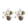 Light Luxury Floral Faux Pearl Stud Earrings With Silver Pins For Women view 5