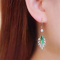 Luxury Leaf Drop Earrings For Women Marquise Shape Elegant Lightweight Fashion Jewelry view 3