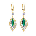 Luxury Leaf Drop Earrings For Women Marquise Shape Elegant Lightweight Fashion Jewelry view 5