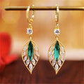 Luxury Leaf Drop Earrings For Women Marquise Shape Elegant Lightweight Fashion Jewelry view 1