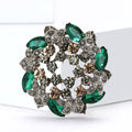 Alloy Rhinestone Bauhinia Flower Brooch Pin For Womens Clothing view 4