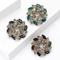 Alloy Rhinestone Bauhinia Flower Brooch Pin For Womens Clothing view 2