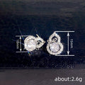 Korean Gentle Gourd Design Stud Earrings With Cute Bow, Elegant Daily Jewelry For Women view 4