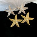 Light Luxury Alloy Wrinkled Starfish Stud Earrings Vintage Statement Ocean Jewelry For Women view 4