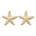 Light Luxury Alloy Wrinkled Starfish Stud Earrings Vintage Statement Ocean Jewelry For Women view 5