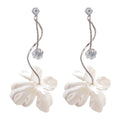 925 Silver Needle Zircon Pearl Flower Tassel Drop Earrings For Women Elegant Vintage Style view 5
