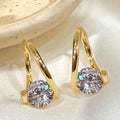 Light Luxury Geometric Round Zircon Ear Cuffs For Women, Niche Designer Earrings view 2