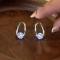 Light Luxury Geometric Round Zircon Ear Cuffs For Women, Niche Designer Earrings view 1