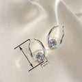 Light Luxury Geometric Round Zircon Ear Cuffs For Women, Niche Designer Earrings view 4