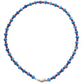 New Chinese Style Blue Stone Beaded Necklace Unique Geometric Round Premium Collarbone Choker view 5