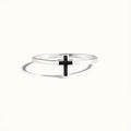 Metal Enamel Cross Ring For Women Minimalist Oil Drip Design Daily Fashion Jewelry view 5