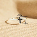 Metal Enamel Cross Ring For Women Minimalist Oil Drip Design Daily Fashion Jewelry view 4