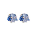 18K Gold Plated Silver Post Butterfly Floral Faux Pearl Stud Earrings For Women view 5