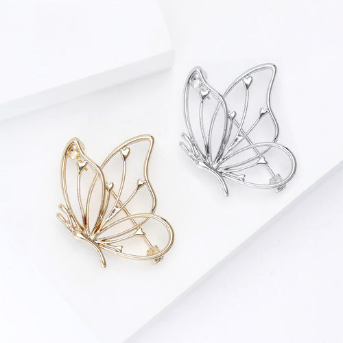Alloy Enamel Hollow Butterfly Brooch Pin For Women's Clothing Decoration