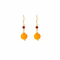 Vintage Chinese Style Orange Bead Rhinestone Alloy Drop Earrings Elegant Luxury Fashion Hook Earrings view 5