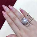 Elegant Bow Faux Pearl Ring For Women, Princess Sweet Style Statement Finger Jewelry view 4