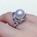 Elegant Bow Faux Pearl Ring For Women, Princess Sweet Style Statement Finger Jewelry view 2
