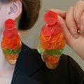 Round Shell Tassel Drop Earrings For Women Resort Style Geometric Light Luxury Ear Jewelry view 2