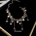 Sweet Stainless Steel Star Butterfly Pearl Tassel Choker Necklace For Spring Summer view 4