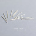 Slim Straight Silver Tone Ear Stud Bars With Tiny Flat Ends view 1