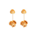 Elegant Gold Alloy Oversized Flower Tassel Drop Dangle Statement Stud Jewelry For Women Party Earrings view 5
