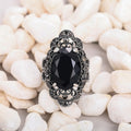Dark European Vintage Baroque Floral Lace Ring For Women, Gothic Classical Statement Finger Ring view 2