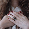 Alloy Dark Bohemian Vintage Baroque Ring For Women Niche Literary Classical Jewelry view 3