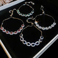 Copper Zircon Oval Adjustable Bangle For Women Light Luxury Geometric Fashion Jewelry view 2