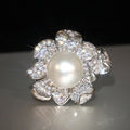 Korean Light Luxury Statement Camellia Flower Ring For Women, Micro Pave Zircon Fashion Jewelry view 2