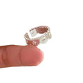 Plain Silver Hollow Heart Open Ring For Women view 5