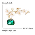 Alloy Rhinestone Plum Blossom Potted Plant Brooch Pin For Apparel view 6