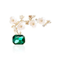 Alloy Rhinestone Plum Blossom Potted Plant Brooch Pin For Apparel view 1