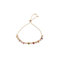 Copper Zircon Colorful Rhombus Teardrop Adjustable Bangle Light Luxury Geometric Bracelet view 5