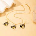 Vintage Enamel Tarot Card Sun Death Pendant Drop Alloy Hook Jewelry Set Elegant Women Earrings view 2