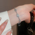 18K Gold Plated Zircon Gourd Faux Pearl Bangle Elegant Light Luxury Geometric Bracelet For Women view 3