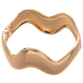 2026 New European Style Alloy Irregular Smooth Wavy Open Bangle Minimalist Statement Jewelry view 5