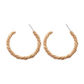 Metal Irregular Twisted C-Shaped Hoop Earrings Minimalist Luxury Geometric Ear Jewelry view 5