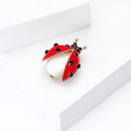 Cute Alloy Enamel Opal Ladybug Brooch Pin For Fashion Clothing view 3