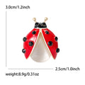 Cute Alloy Enamel Opal Ladybug Brooch Pin For Fashion Clothing view 5