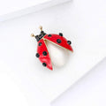 Cute Alloy Enamel Opal Ladybug Brooch Pin For Fashion Clothing view 4