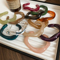 Irregular Gradient Acrylic Open Bangle Minimalist Round Fashion Bracelet For Women view 2