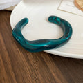 Irregular Gradient Acrylic Open Bangle Minimalist Round Fashion Bracelet For Women view 4