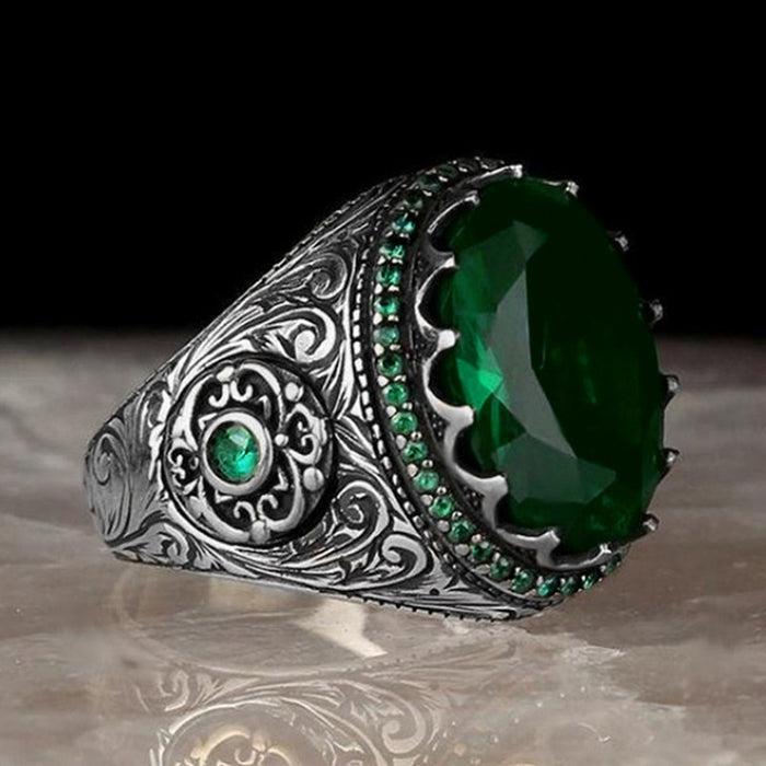 Women's Palace Style Embossed Ring, Baroque Luxury Statement Jewelry With Designer Look