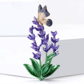 Alloy Enamel Lavender Butterfly Brooch Pin For Fresh Apparel Decoration view 3