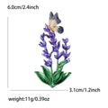 Alloy Enamel Lavender Butterfly Brooch Pin For Fresh Apparel Decoration view 6