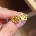 Copper Sequin Flower Stud Earrings, Vintage Light Luxury Floral Fashion Ear Jewelry view 1