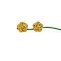 Copper Sequin Flower Stud Earrings, Vintage Light Luxury Floral Fashion Ear Jewelry view 5