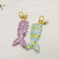 Metal Pearl Mermaid Tail Sequin Keychain Bag Charm Gift view 4